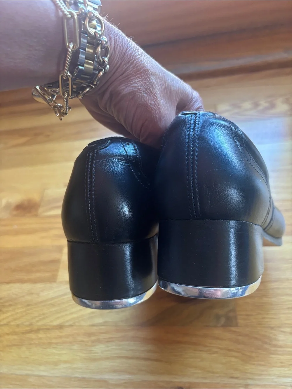 Bloch Black Leather-Look Lace-Up Tap Shoes (LIKE NEW)